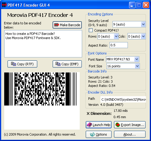 encoding pdf417 drivers license format ny
